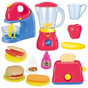 lot 52956 image: JOYIN Assorted Kitchen Appliance Toys with Mixer, Blender and Toaster Play Kitchen Accessories