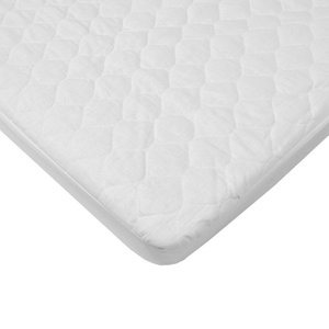 lot 53802 image: American Baby Company Waterproof Quilted Cotton Bassinet Size Fitted Mattress Pad Cover, White, for Boys and Girls
