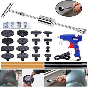 lot 53816 image: YOOHE Paintless Dent Repair Puller Kit - Dent Puller Slide Hammer T-Bar Tool with 16pcs Dent Removal Pulling Tabs for Car Auto Body Hail Damage Remover