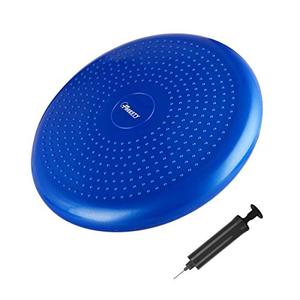lot 53817 image: Freesty Wobble Cushion, Wiggle Seat with Pump, Air Stability Disc Core Trainer for Home & Gym, Office Desk Chair Cushion for Flexible Classroom Seat, Sensory Kids Cushion Seat for Fidg (Blue, 34cm)