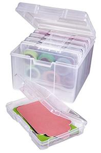 lot 53832 image: ArtBin 6947ZZ Photo & Craft Organizer Set, Large Box with 5 Plastic Storage Cases Inside, Clear, 5 Count