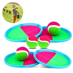 lot 54823 image: Qrooper Kids Toys Toss and Catch Game Set, Ball Sports Games with 4 Paddles 4 Balls and 1 Storage Bag, Classic Outdoor Games, Beach Games, Yard Games Suitable for Kids Gift Ideal (Blue)