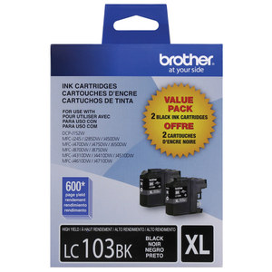 lot 55717 image: Brother - LC1032PKS XL High-Yield 2-Pack Ink Cartridges - Black - Black