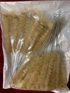 lot 55726 image: Test Tube Cleaning Brush 25mm Dia. Tan Bristles Radial Tip 9.4 Length 15 Pack