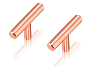 lot 52726 image: 11 Pack Soild Stainless Steel Cabinet Pulls 2 50mm Length Rose Gold Finish Euro Handle