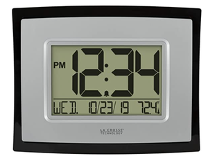 lot 52764 image: La Crosse Technology- Digital Wall Clock With Indoor Temp and Calendar