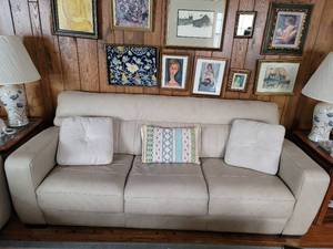 lot 100 image: Genuine Leather Couch - Nebraska Furniture Mart - No Rips No Tares