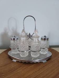 lot 2176 image: Antique 5 Piece Condiment Holder