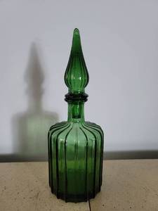 lot 2184 image: Ribbed Green Genie Bottle