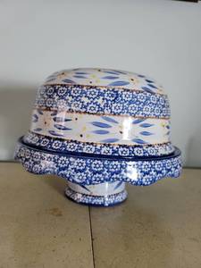 lot 2185 image: Temptations Reversible Cake Platter Relish Tray - See Photos for Transformation