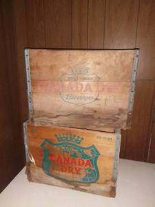 lot 9032 image: 2 Vintage Wood Canada Dry Boxes No Bottoms