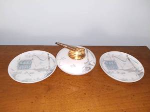 lot 2013 image: Mid Century Rosenthal Ronson Plaza Smoking Set. Lighter