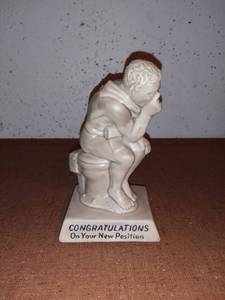 lot 8068 image: Congratulations On Your New Position Humor Statue Wallace Russ Berries 1968