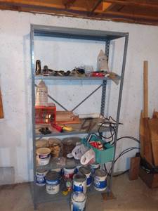 lot 8080 image: Tall Metal Shelf Contents Not Included