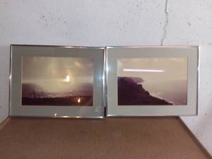 lot 8156 image: 2 Coastline Pictures With Nice Chrome Frames