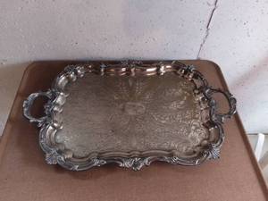 lot 8159 image: Beautiful Silver Plate Serving Tray