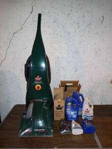lot 8178 image: Very Nice Bissell Pro Heat Floor Cleaner With Attachment And Several Cleaning Products Tested And Working