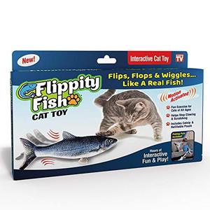lot 88779 image: Ontel Flippity Fish Cat Toy, Flops and Wiggles Like a Real Fish, Includes Fishing Pole and Catnip