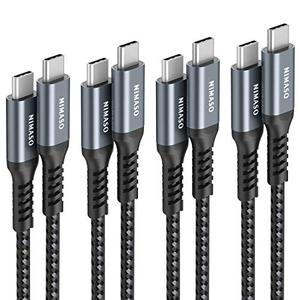 lot 88780 image: USB C to USB C Fast Charging Cable 60W 4-Pack10ft6.6ft3.3ft1ft, NIMASO USB Type C Charger Cord Compatible with Samsung Galaxy S21S21S20 Ultra Note 20, Pixel 43 XL, MacBook Air iPad Pro 2020
