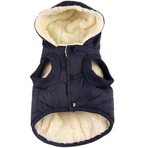 lot 88787 image: Vecomfy Fleece and Cotton Lining Extra Warm Dog Hoodie in Winter for Large Dogs Jacket Pet Coats with Hooded,Blue XXXL