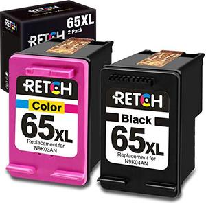 lot 88829 image: RETCH Remanufactured Ink Cartridge Replacement for HP 65XL 65 XL for Envy 5055 5052 5058 DeskJet 3755 2655 2600 2620 2622 2624 2652 3752 3720 3721 3722 3723 3730 3732 (1 Black 1 Tri-Color)