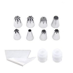 lot 88840 image: DodoBee 20 Pcs Piping Tips, Premium Stainless Steel Large Icing Tips, Cake Decorating Tips Supplies Kit Set - 8 Star tip for Piping, 10 Piping Bag with Tips and 2 Couplers Baking Supplies