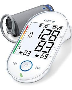 lot 95836 image: Beurer BM55 Upper Arm Blood Pressure Monitor, Large Cuff  Automatic & Digital, 2-Users, XL Display, Irreg. Heartbeat Detector, Cuff Circ. 8.7-16.5 Home Use BP Machine Kit  Patented Technology