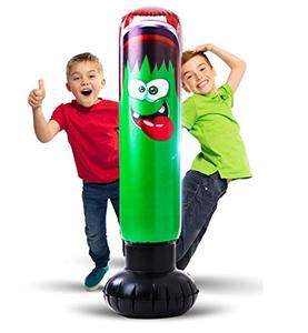 lot 95839 image: Inflatable Punching Bag for Kids - Strong Construction Freestanding Bounce Back Monster Boxing Toy  Air Bop Bag for Boys and Girls for Exercise and Stress Relief in Children Age 3-10  48 Inch Height