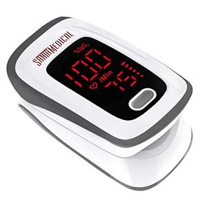lot 95842 image: Fingertip Pulse Oximeter, Blood Oxygen Saturation Monitor (SpO2) with Pulse Rate Measurements and Pulse Bar Graph, Portable Digital Reading LED Display, Batteries and Carry Case Included