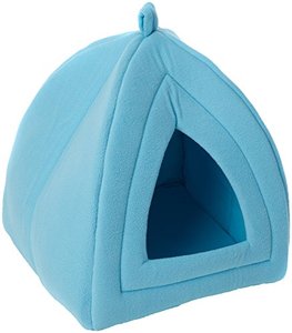 lot 95866 image: PETMAKER Cozy Kitty Tent Igloo Plush Cat Bed - Blue