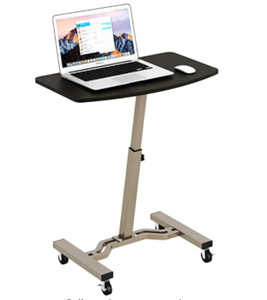 lot 90848 image: Shw Height Adjustable Mobile Laptop Stand Desk Rolling Cart, Height Adjustable F