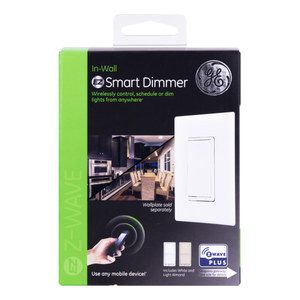 lot 2060 image: GE Enbrighten Z-Wave Plus In-Wall Smart Paddle Dimmer, Z-Wave Hub & Neutral Wire Required, 14294