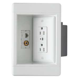 lot 2063 image: Pass & Seymour TV1WTVSSWCC2 Recessed Television Box One Gang for Wall Mount Easy Installation
