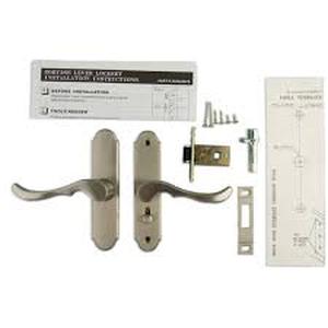 lot 2075 image: Brushed Nickel Mortise Handle for Solid Core Doors