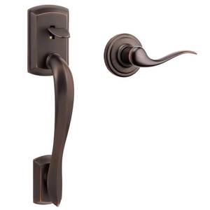 lot 2088 image: Kwikset Avalon Exterior Handle Only with Tustin Right-Handed and Left-Handed Levers in Venetian Bronze
