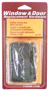 lot 2091 image: Black Plastic Mortise Style Screen Door Latch and Pull