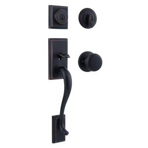 lot 2101 image: Kwikset Hawthorne Single Cylinder Handleset wJuno Knob featuring SmartKey� in Venetian Bronze