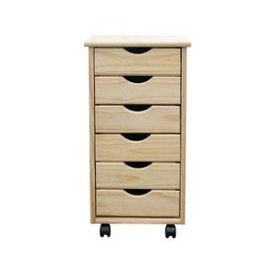 lot 3035 image: Adeptus Solid Wood 6 Drawer Roll Cart