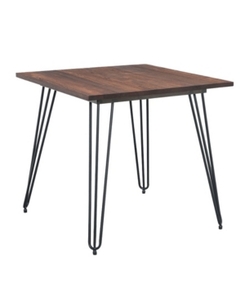 lot 3043 image: Glitzhome Farmhouse Steel Dining Table w Elm Wood Top