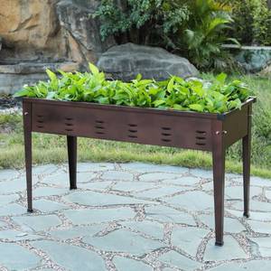 lot 3044 image: Metal Rectangular Raised Garden Planter