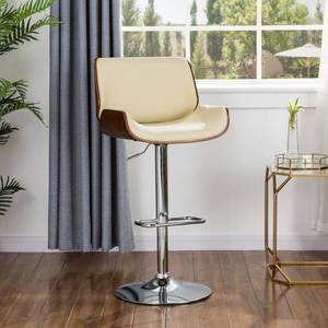 lot 3056 image: Glitzhome Mid Century Modern Adjustable Height Swivel Bar Stool