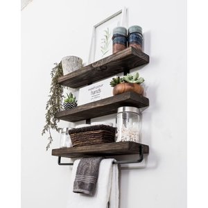 lot 3077 image: Del Hutson Designs Industrial Grace 3 Tier Floating Shelves