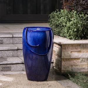 lot 3024 image: Havenside Home Demta Ceramic Fountain w LED Light