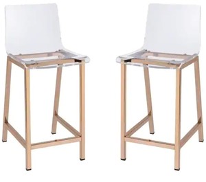 lot 3029 image: Silver Orchid Svendsen Clear Acrylic Counter Stools&nbsp SET OF 2