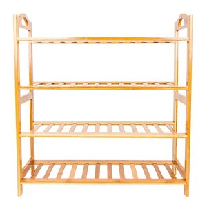 lot 3074 image: Concise 12 Batten 4 Tier Bamboo Shoe Rack