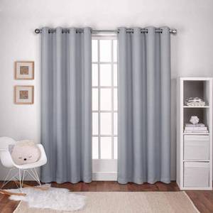 lot 3087 image: Top Textured Woven Solid Colored Blackout Thermal Curtain Panels&nbsp SET OF 2