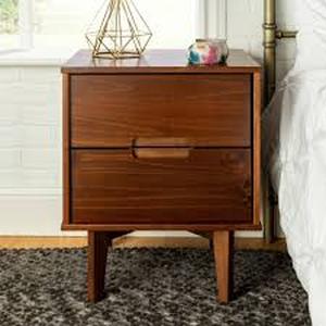lot 3088 image: Carson Carrington Longyearbyen 2 Drawer Mid Century Modern Nightstand