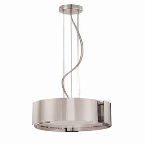 lot 40000 image: Home Decorators Collection 5-Light Satin Nickel Pendant with Circular Curved Panels