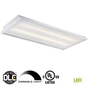 lot 40002 image: Commercial Electric 2 ft. x 4 ft. 128-Watt Equivalent Prismatic Lens Integrated LED Commercial Grid Ceiling Troffer