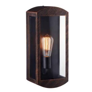 lot 40012 image: Globe Electric Thomas 1-Light Outdoor Indoor Wall Sconce, Brushed Bronze, Clear Glass Panels, 44275